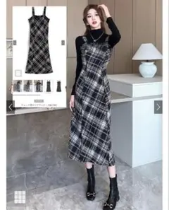 グレイル チェック柄ロングワンピース [ks152]