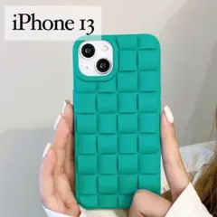 iPhone アイフォン ケース 13 エメラルドグリーン ソフトケース 韓国風