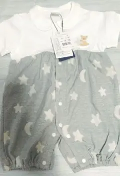 新品未使用!バースデイ☆Cottoliくまワッペン半袖ロンパース 60-70cm