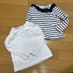 襟付き長袖Tシャツ2枚セット