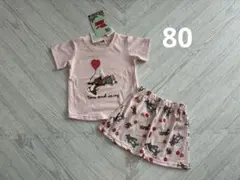 新品　80cm トムとジェリー　半袖Tシャツ＆ボトムス　セットアップ　ピンクのサムネイル