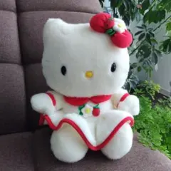 レア極美品！】SANRIO ハローキティ いちごドレス BIGぬいぐるみ 