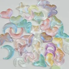うるちゅる　マルチカラーネイルパーツ　デコパーツ40個　ゆめかわ