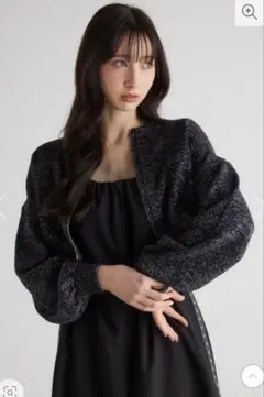 【rienda】フロントZIPショート Knit BZ