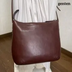 ◇ 美品 genten ゲンテン レザーショルダーバッグ ダークブラウン ◇のサムネイル