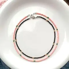 のべチャン様専用　ビーズ重ね付けチョーカー＆ネックレス　ハンドメイド