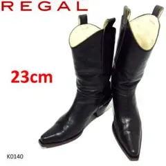 REGAL　ミドル　ショートブーツ　ウエスタン調　本革　ブラック