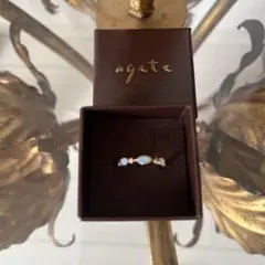 agete オパールダイヤリング K10 サイズ9号