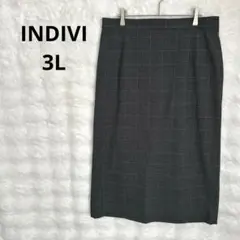 インディヴィ タイトスカート 大きいサイズ シンプル 上品 オフィス フォーマル