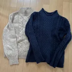 バナナリパブリック とbeamsケーブル編みタートルネックセーター S2枚