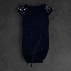 DIESEL Black Gold ハトメ ブラック ニットワンピース Sのサムネイル