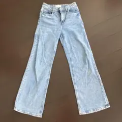 ワイドハイウエストデニム　34
