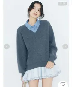 LILY BROWN シャツドッキングフリルミニワンピース