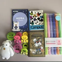 ディズニー 文房具セット　メモ帳 マーカー　クリップ