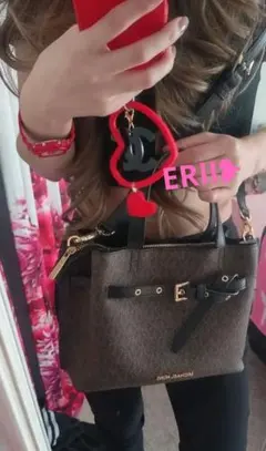 マイケルコース黒✖ブラウン ハンドバッグ