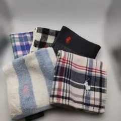 ◆3976 ラルフローレン　ハンカチ5点セット