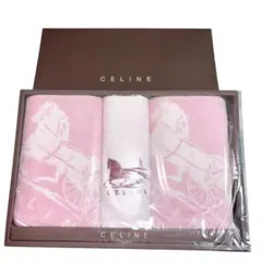 CELINE タオルセット 3枚 ピンク 馬車デザイン