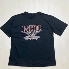 RARDIC プリント 半袖Tシャツ ブラック　ロゴ　ウォッシャブル 古着