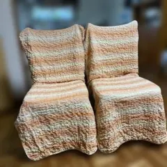 【2枚】一枚式椅子カバー チェア　カバー ストレッチ　洗える　取り外し　オレンジ
