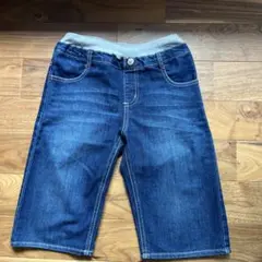 デニムハーフパンツ ダークブルー 150cm