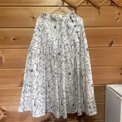 フラワープリント コットン フレアスカート