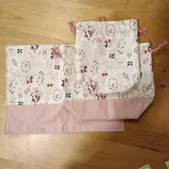 【ハンドメイド】弁当袋、コップ袋、ランチョンマットの3点セット