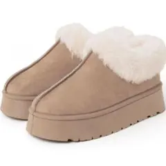 厚底ムートンショートブーツ[zr1092] ベージュ 23.5