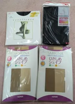 新品★カネボウ HEATTECH SABRINA 着圧 レギンス ４足セット