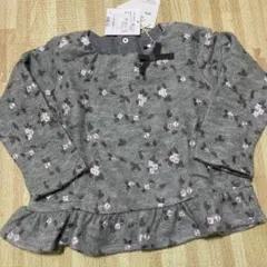 【新品】BeBe 長袖 ニット トレーナー 花柄プルオーバー