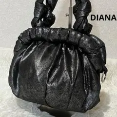 DIANA キルティング 2wayミニバッグ 黒 ゴールドチェーン 保存袋付き 