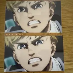 進撃の巨人　アルミン場面写ブロマイド２枚セット