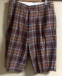 チェック柄 ハーフパンツ スラックス ショーツ レッド系 LLのサムネイル