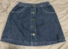 子供服　ダークデニム ボタン付きスカート　140