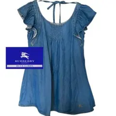 BURBERRY BLUE LABEL デニムフリルノースリーブ　ノバチェック