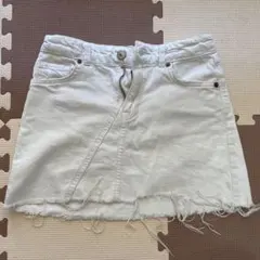 ZARA キッズ デニムスカート ホワイト 140cm
