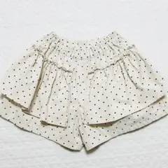 アプレレクール ショートパンツ 130 ドット柄 フリル 白 綿100%