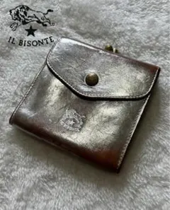 希少　IL BISONTE 二つ折り財布 ガマ口 シルバーのサムネイル