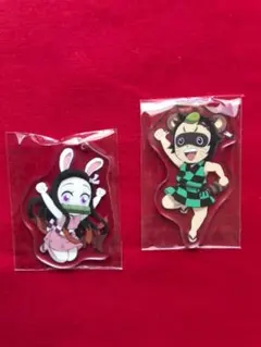 鬼滅の刃 無限列車編　みにきゃら　アクリルチャーム2 ポン治郎＋ピョン子