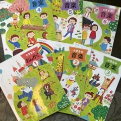 【検定教科書】小学生の音楽 1年 〜6年６冊セット　記名なし