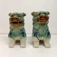 シーサー 置物 陶器 獅子 魔除け 2体 ペア - メルカリ