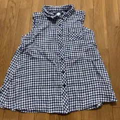 チェック柄 ノースリーブシャツ M