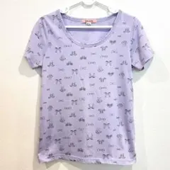 tutuanna チュチュアンナ リボン柄 Tシャツ M〜L ラベンダー 半袖のサムネイル