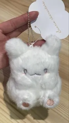 はなまるおばけ マスコットホルダー しろふわ雲でおひるね ぬいぐるみチャーム