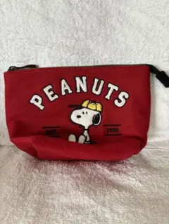 PEANUTS スヌーピー ポーチ 赤 キャンバス