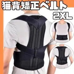猫背矯正ベルト 姿勢サポーター 腰痛改善 姿勢矯正 美姿勢 肩こり 背筋 2XL