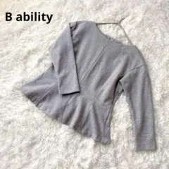 ビーアビリティ B ability ペプラムトップス サイズ36（S）グレー