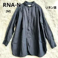 RNAーN　 ネイビー リネン混 　長袖シャツ ブラウス チュニック [M]のサムネイル