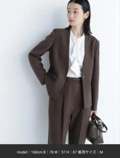 美品 NATURAL BEAUTY BASIC スーツ カラーレス リネン混 楽天市場】リネンライク SETUP ノーカラージャケット NATURAL