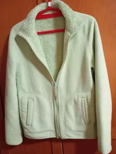 ♦リバーシブル♦淡い緑のフリースジャケット