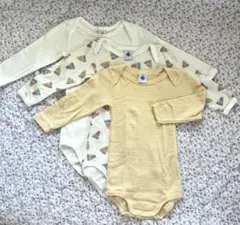 PetitBateauプチバトー　長袖ボディ３枚組